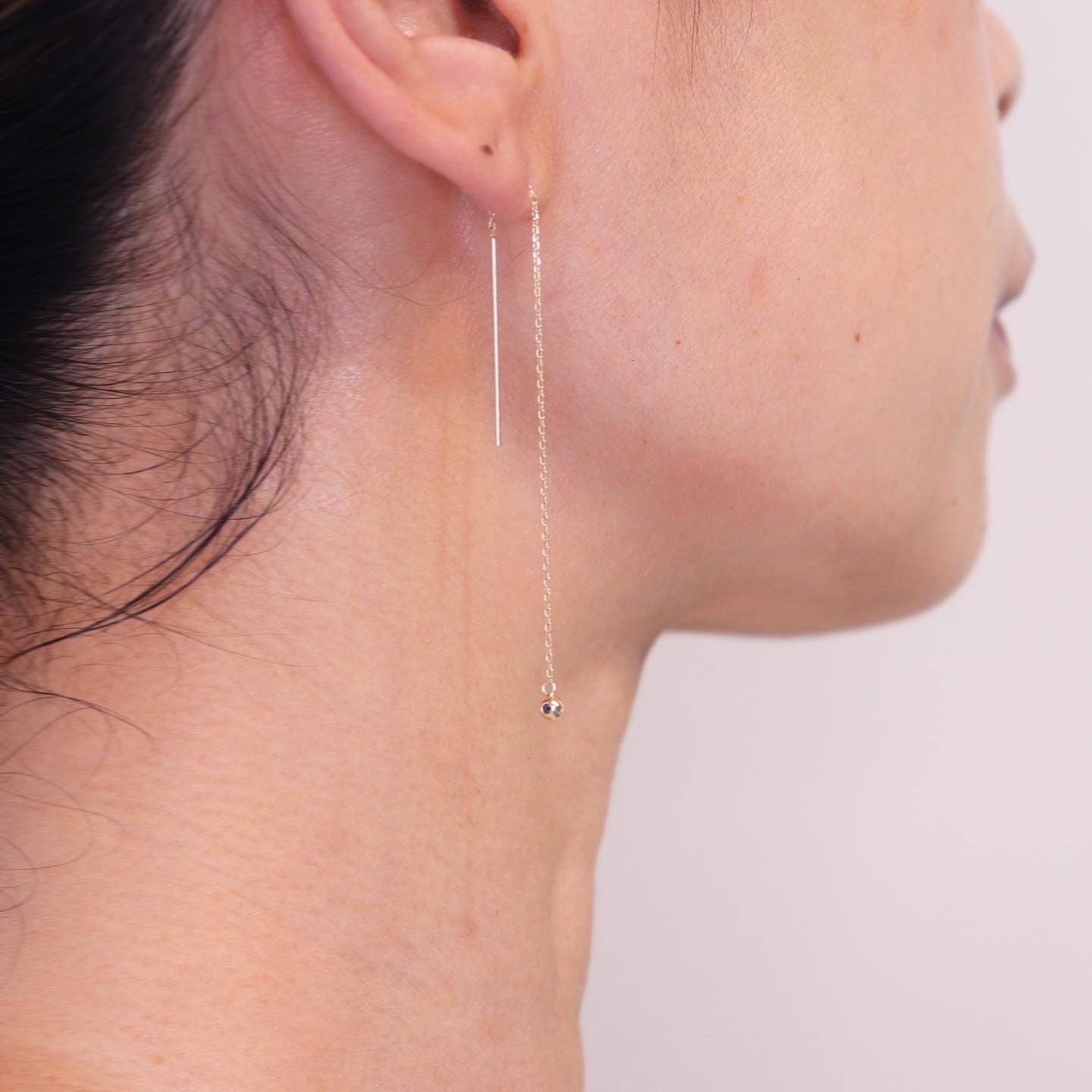 Chain Pierced earrings and rings