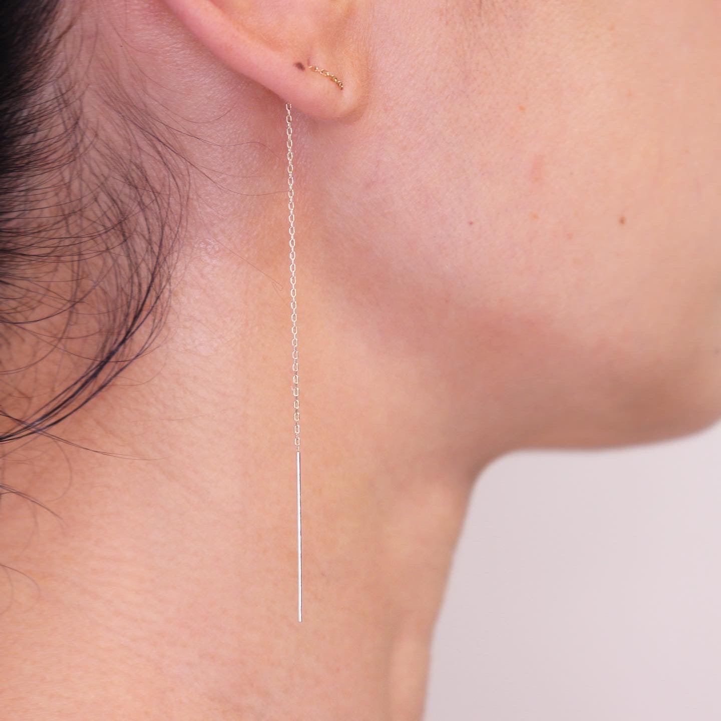 Chain Pierced earrings and rings