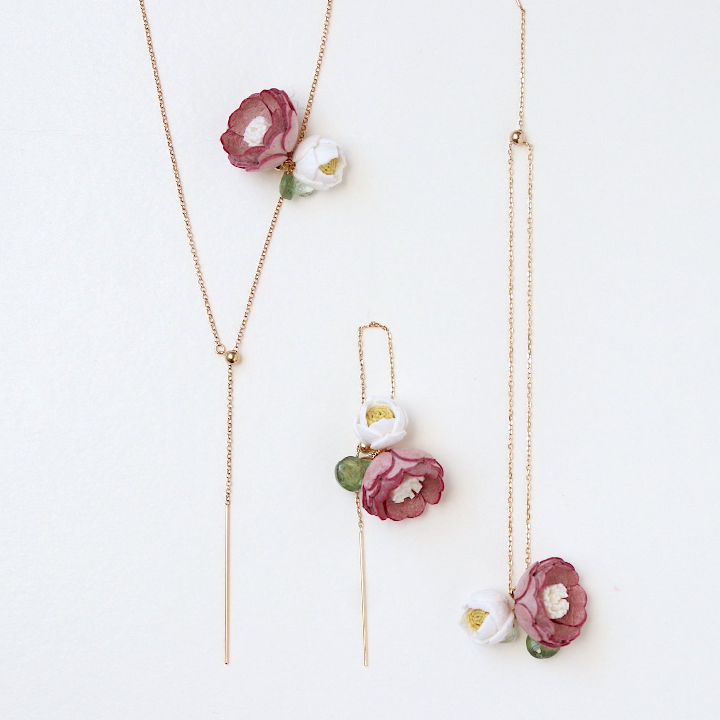 Chain Pierced earrings and rings