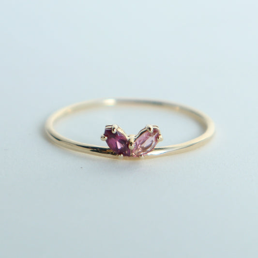 HA Ring LR/Pink Tourmaline, Rhodolite Garnet
