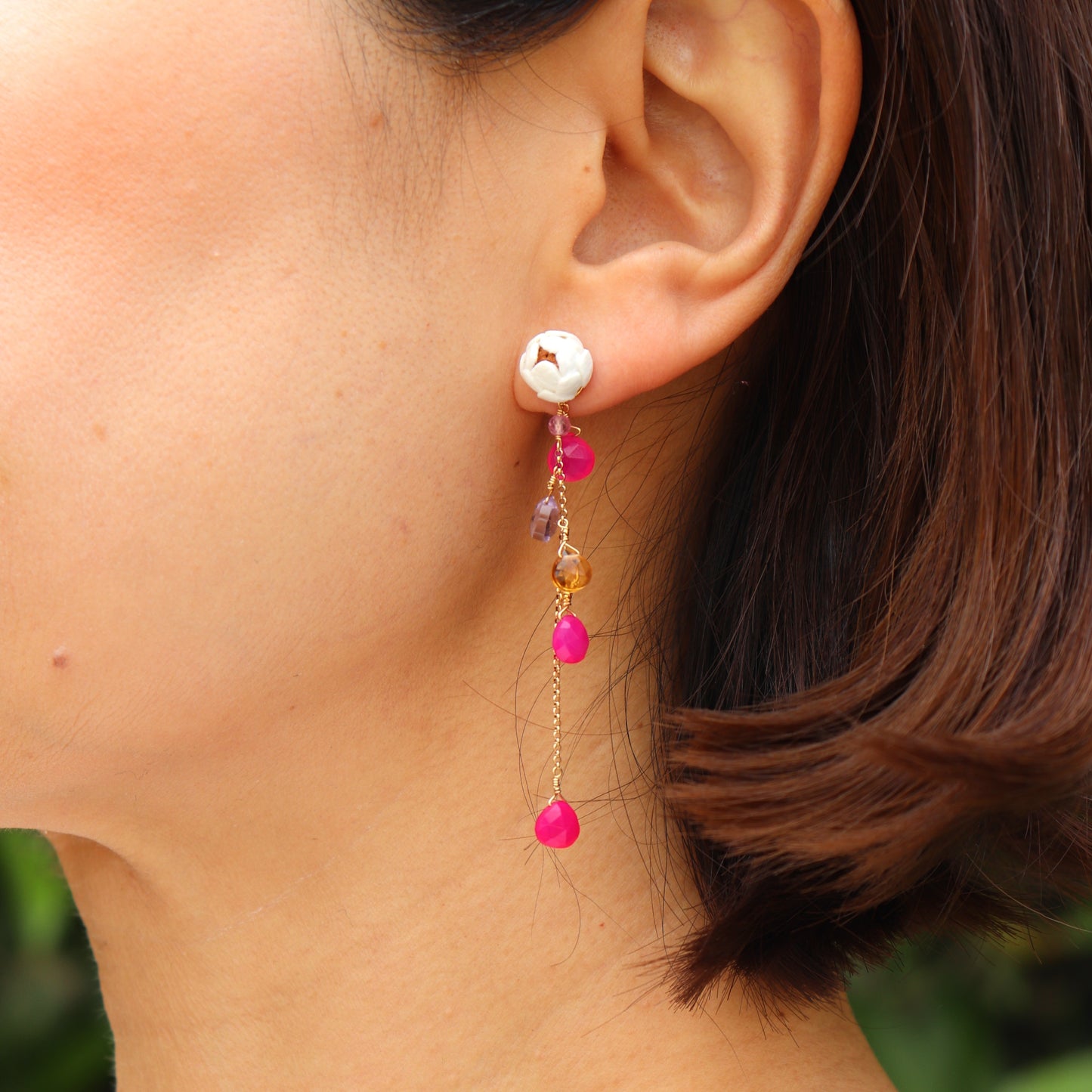 2way Stone Charm Short/Long /2Colors