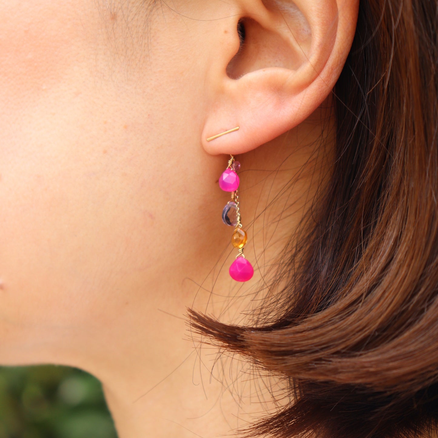 2way Stone Charm Short/Long /2Colors