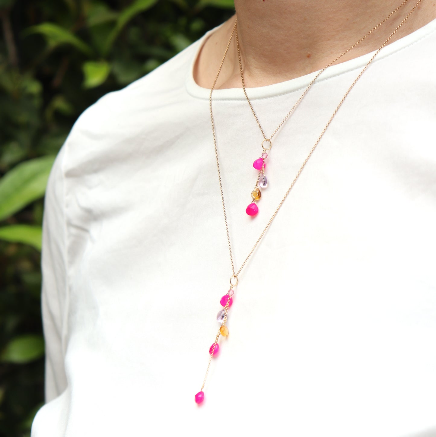 2way Stone Charm Short/Long /2Colors