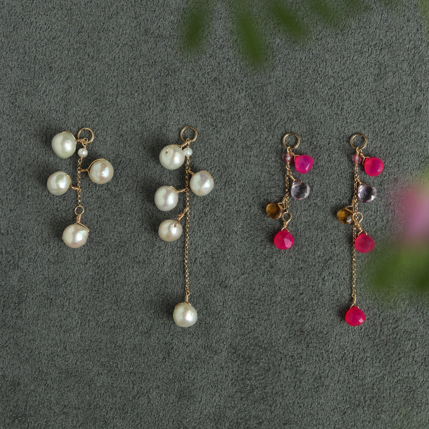 2way Stone Charm Short/Long /2Colors