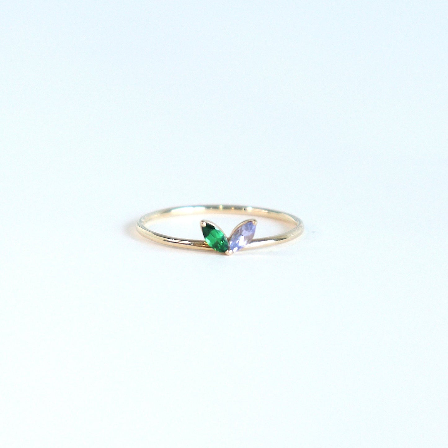 HA Ring フタツブLR n/Green Garnet , Tanzanite