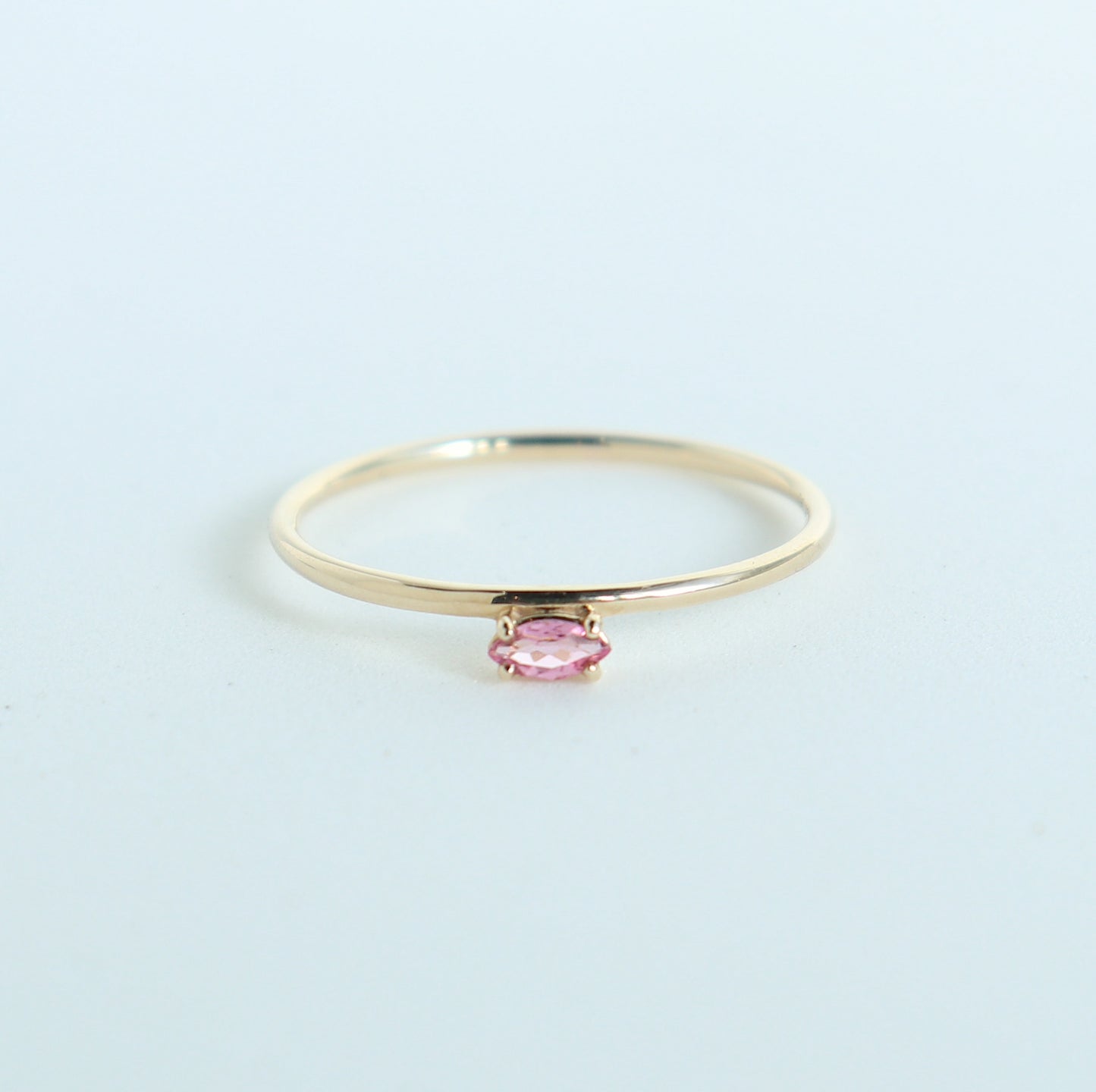 HA Ring Hitotsubu taira/Pink Tourmaline