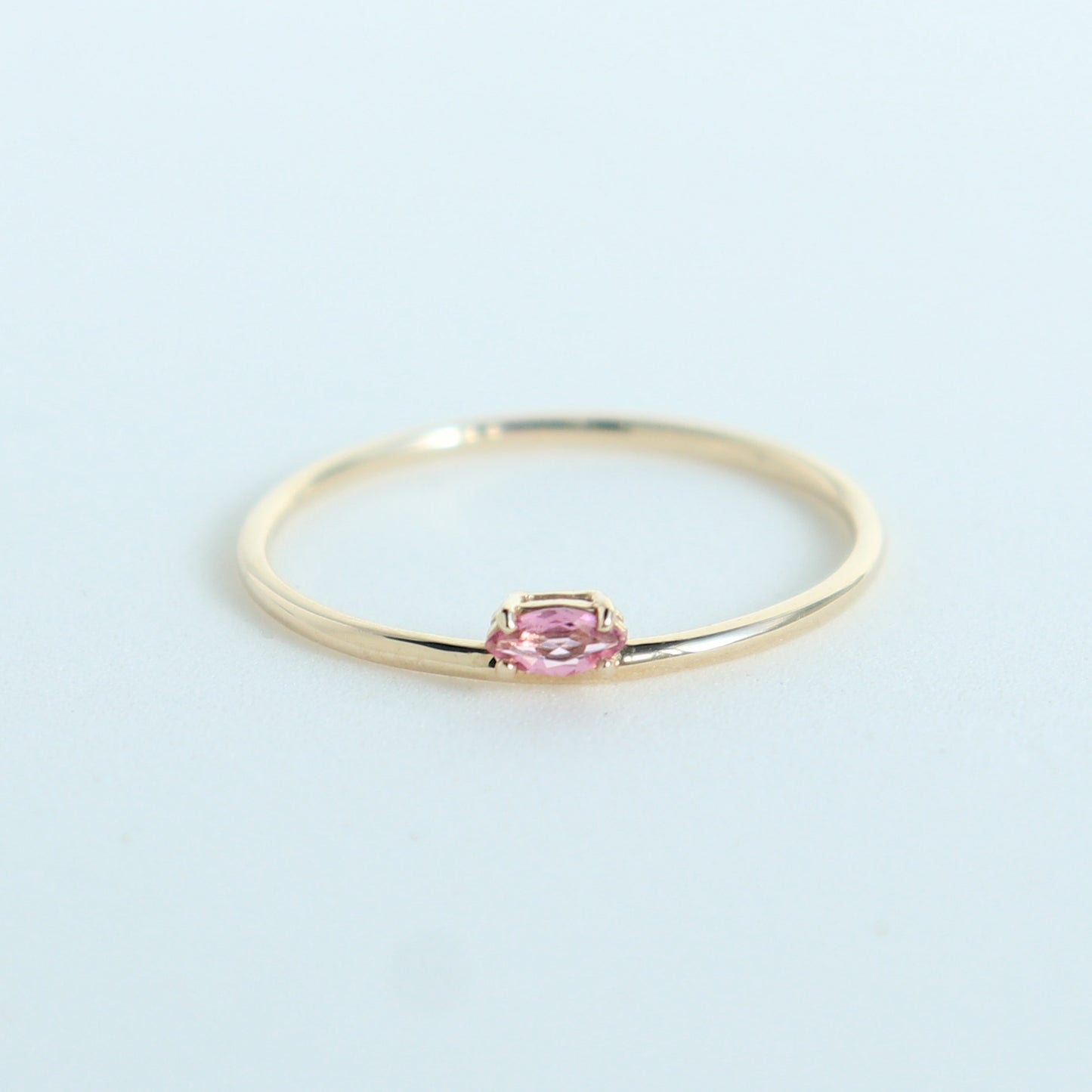 HA Ring Hitotsubu taira/Pink Tourmaline