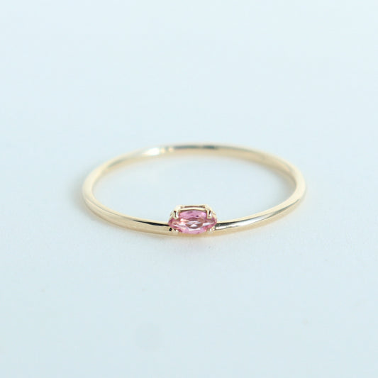 HA Ring Hitotsubu taira/Pink Tourmaline