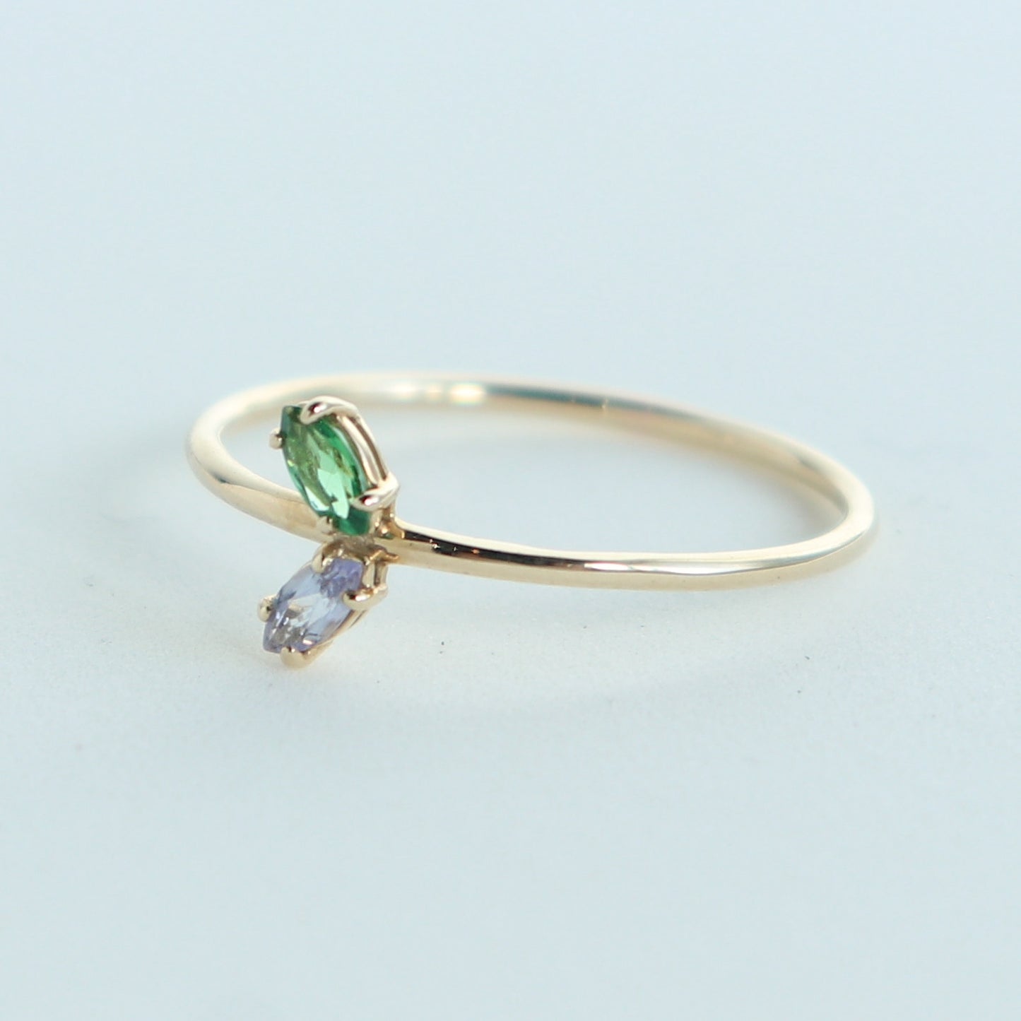 HA Ring フタツブUD/Green Garnet , Tanzanite