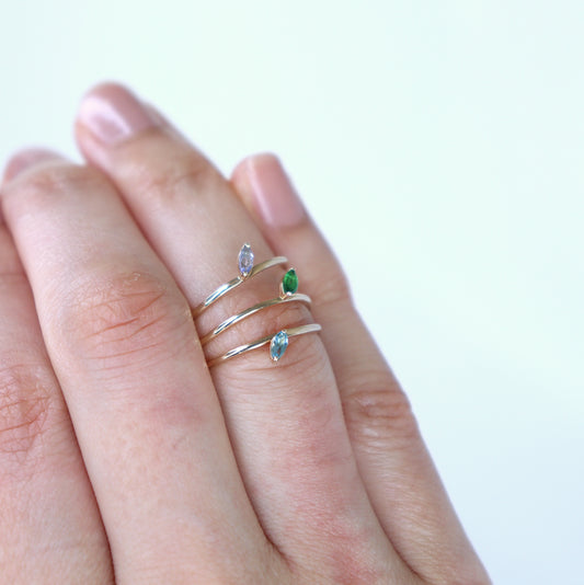 HA Ring ヒトツブナナメ n/Green Garnet
