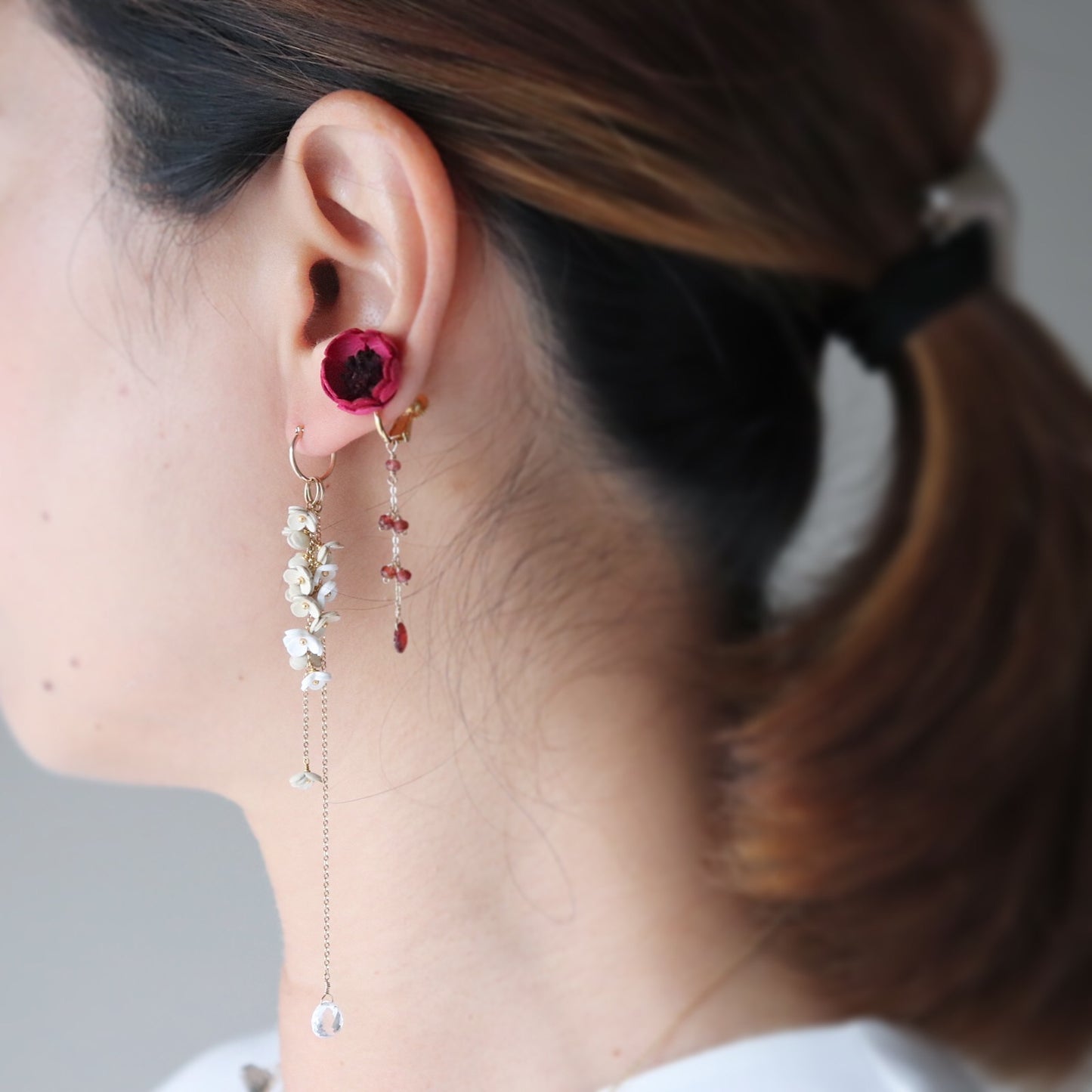 AKANE Earrings/Garnet/2Colors