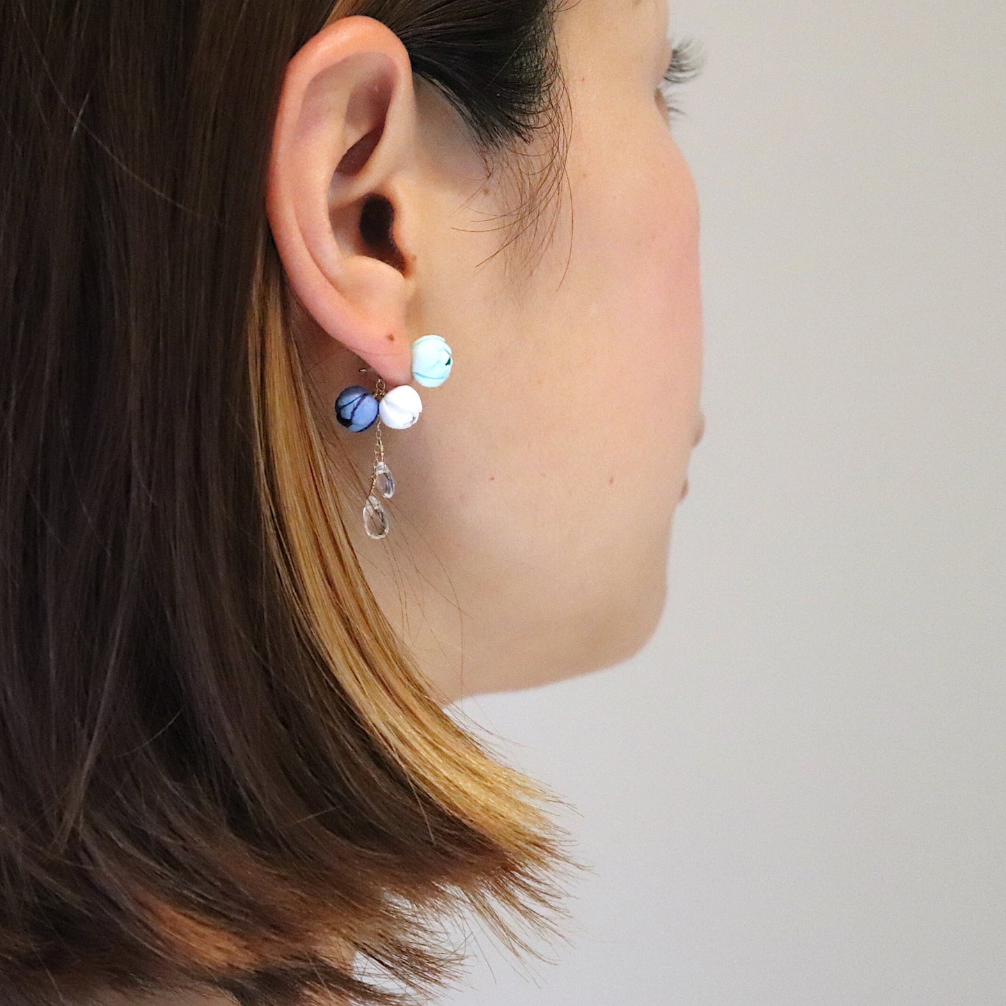 Marine Tsubomi Pierced earrings